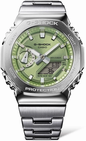 Jewelry_G-Shock_Watches G-Shock 2110 Metallic Green Dual Display Watch
