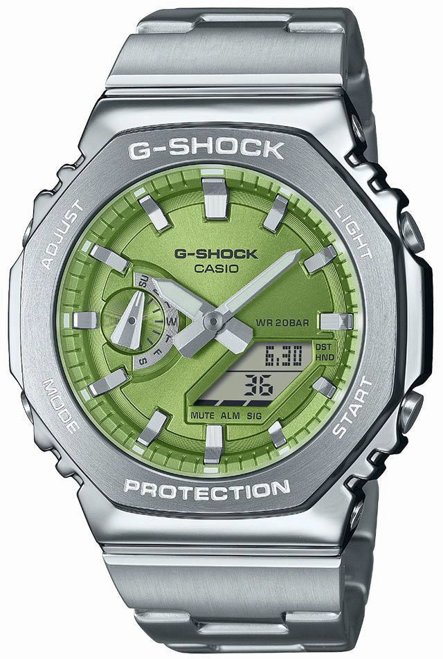 Jewelry_G-Shock_Watches G-Shock 2110 Metallic Green Dual Display Watch