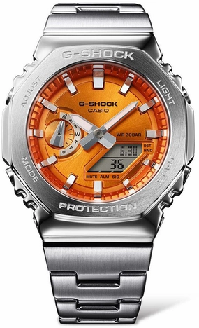 Jewelry_G-Shock_Watches G-Shock 2110 Metallic Orange Dual Display Watch