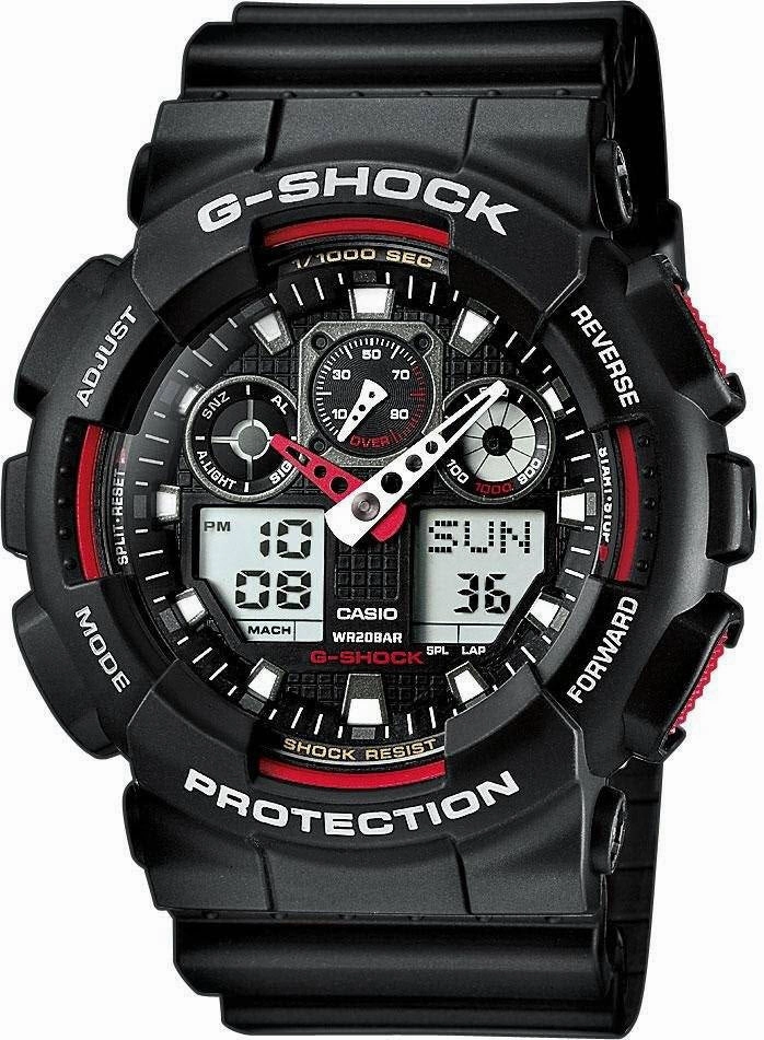 Jewelry_G-Shock_Watches G-Shock GA-100 Worldtime Alarm Mens Watch