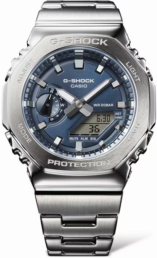 Jewelry_G-Shock_Watches G-Shock Metal Covered With Metal Band Navy Watch