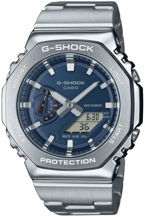Jewelry_G-Shock_Watches G-Shock Metal Covered With Metal Band Navy Watch