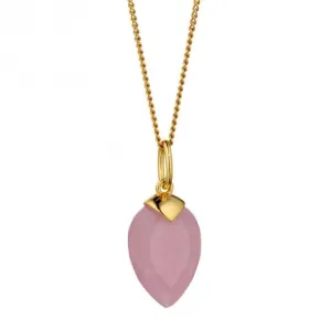 June Yellow Gold Plated Birthstone Chalcedony Stone Pendant P4980 Beginnings Jewellery