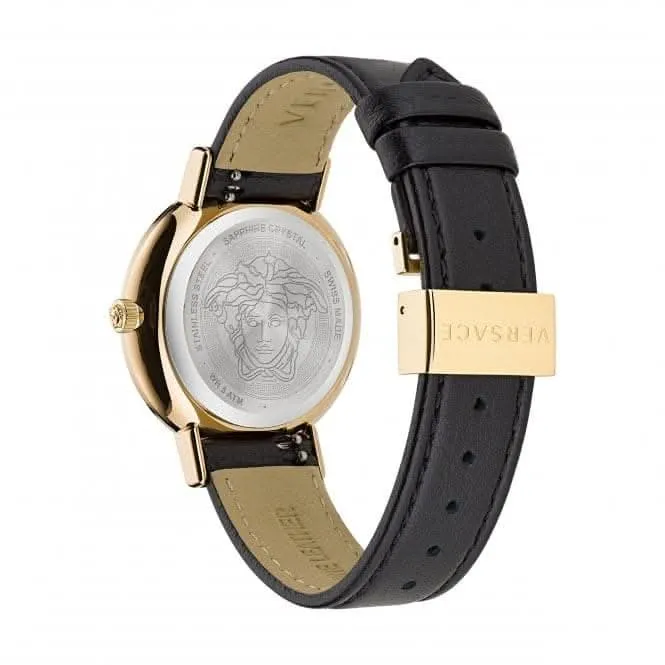 Ladies Greca Chic Gold-Tone Black Watch VE3D00322