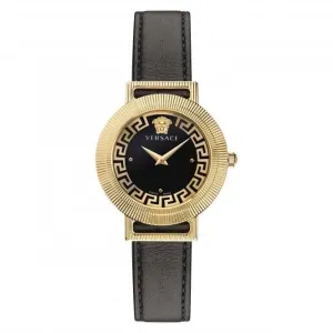 Ladies Greca Chic Gold-Tone Black Watch VE3D00322