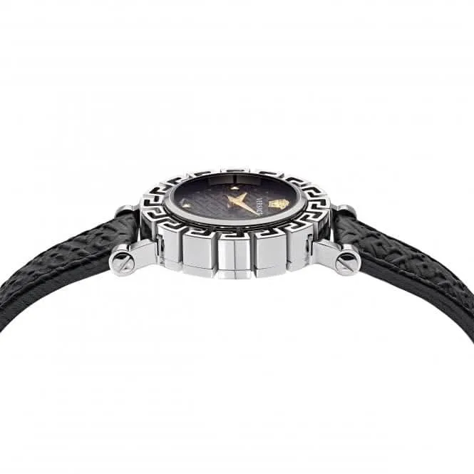 Ladies Greca Glam Stainless Steel Black Watch VE2Q00122