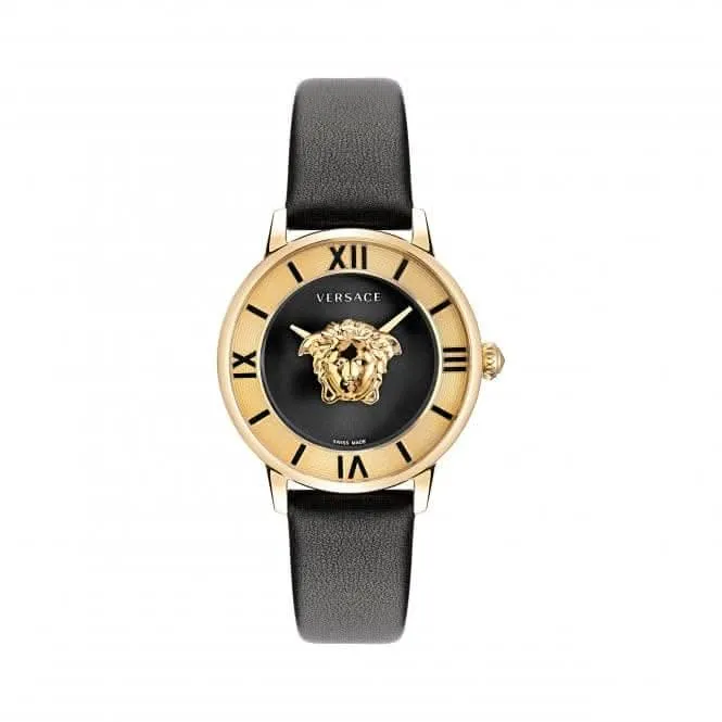 Ladies La Medusa Gold-Tone Black Watch VE2R00122