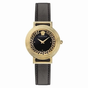 Ladies Greca Chic Gold-Tone Black Watch VE3D00322