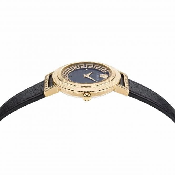 Ladies Greca Chic Gold-Tone Black Watch VE3D00322
