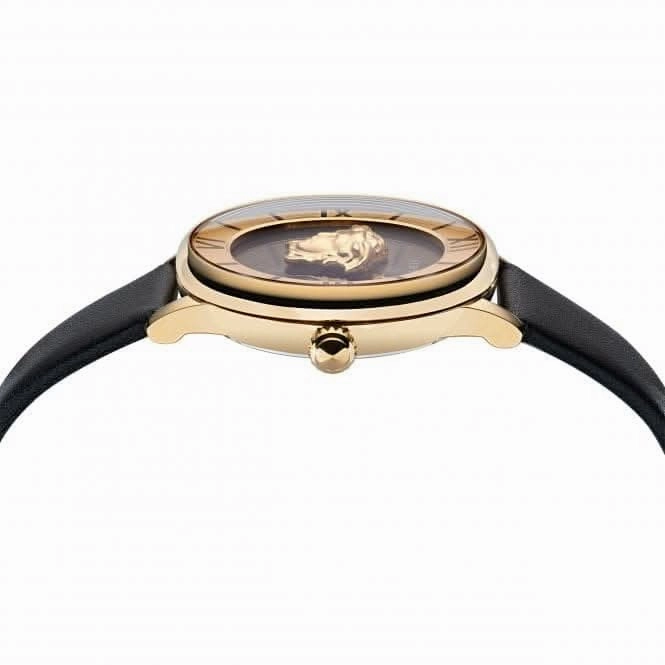 Ladies La Medusa Gold-Tone Black Watch VE2R00122