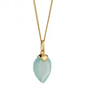 March Yellow Gold Plated Birthstone Chalcedony Stone Pendant P4977 Beginnings Jewellery