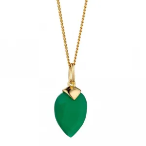 May Yellow Gold Plated Birthstone Chalcedony Stone Pendant P4979 Beginnings Jewellery