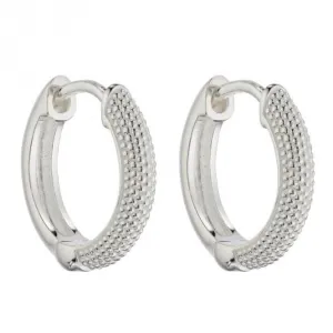 Micro Bead Textured Hoop Earrings E5997 Beginnings Jewellery