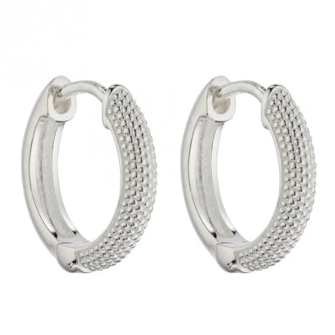 Micro Bead Textured Hoop Earrings E5997 Beginnings Jewellery