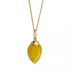 November Yellow Gold Plated Birthstone Chalcedony Stone Pendant P4985 Beginnings Jewellery