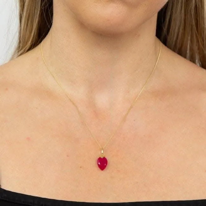 October Yellow Gold Plated Birthstone Chalcedony Stone Pendant P4984 Beginnings Jewellery