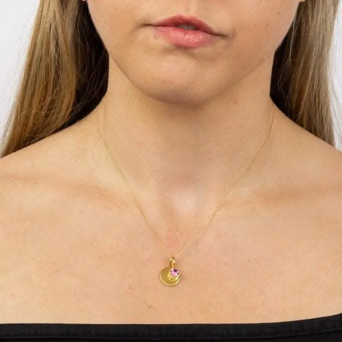 October Yellow Gold Plated Birthstone Engravable Disc Swarovski Necklace P5017 Beginnings Jewellery