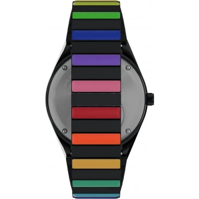 Q Timex Rainbow Stainless Steel Expansion Band Watch TW2V65900