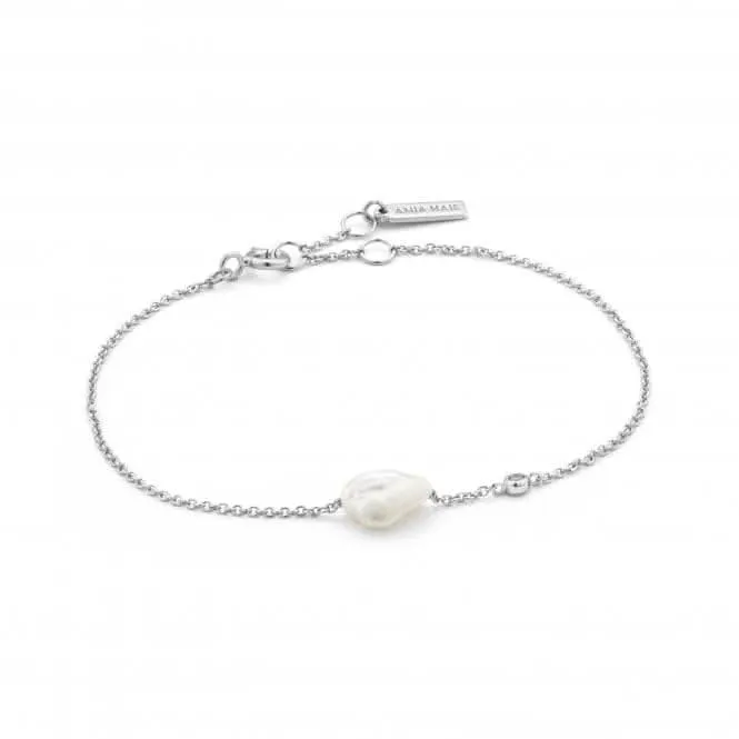 Rhodium Pearl Bracelet B019-01H Ania Haie Jewellery