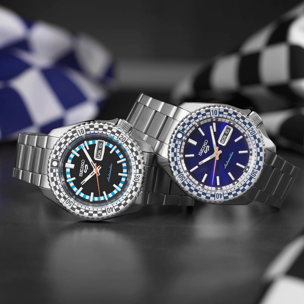Seiko Watches Seiko 5 Sports Petrol Blue Checkered Flag Special Edition Watch D