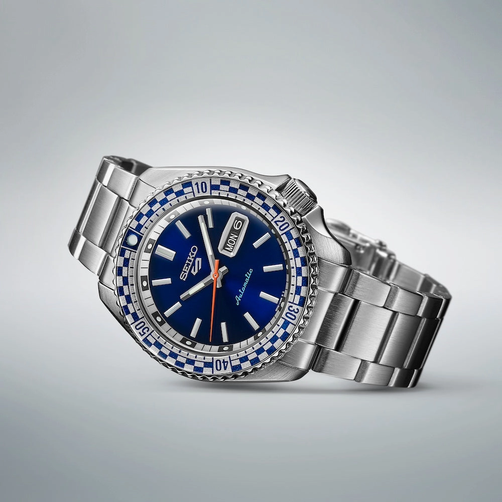 Seiko Watches Seiko 5 Sports Petrol Blue Checkered Flag Special Edition Watch D