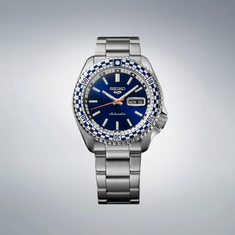 Seiko Watches Seiko 5 Sports Petrol Blue Checkered Flag Special Edition Watch D