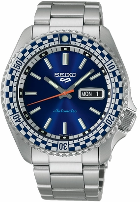 Seiko Watches Seiko 5 Sports Petrol Blue Checkered Flag Special Edition Watch D