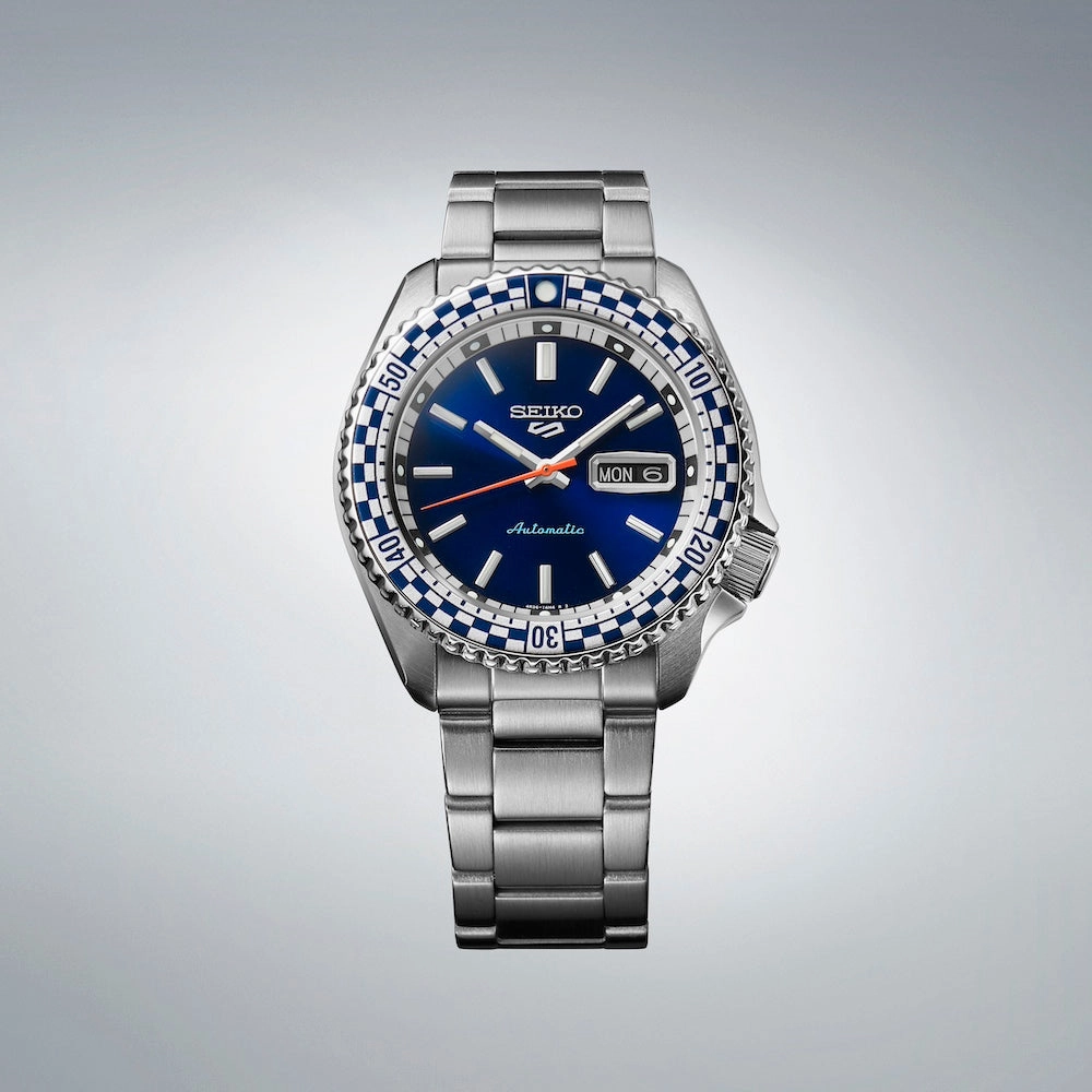 Seiko Watches Seiko 5 Sports Petrol Blue Checkered Flag Special Edition Watch D