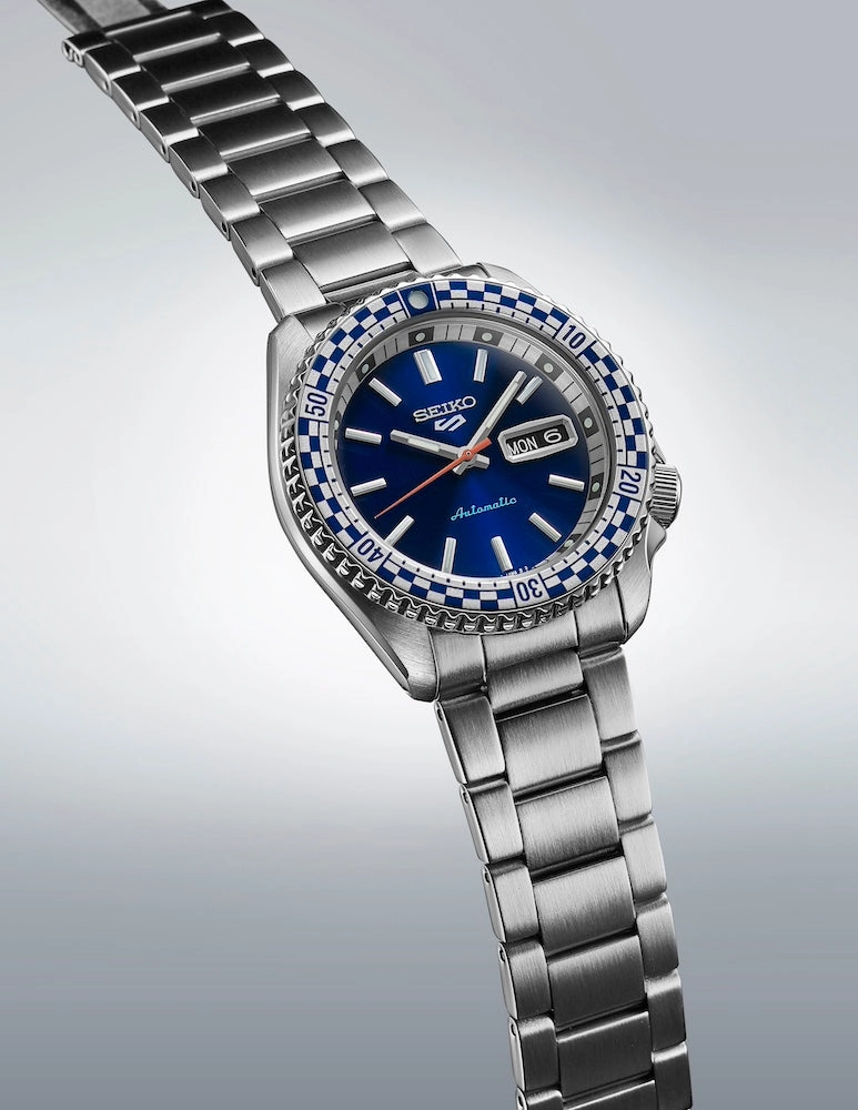 Seiko Watches Seiko 5 Sports Petrol Blue Checkered Flag Special Edition Watch D