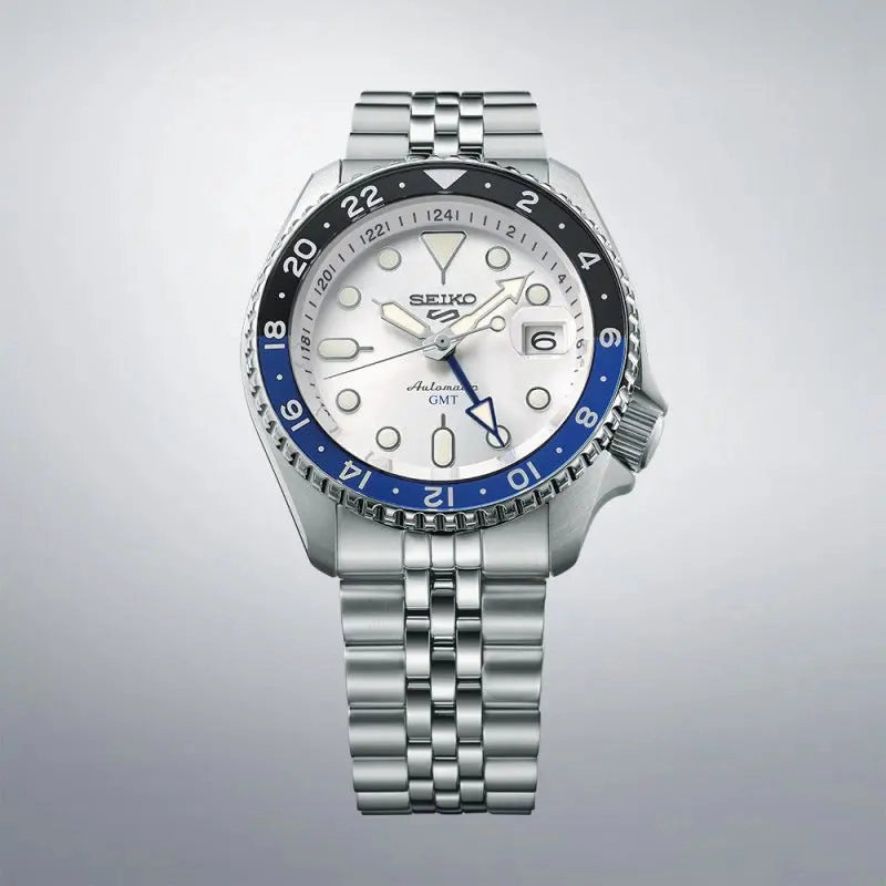 Seiko Watches Seiko 5 Sports SKX GMT Sky Blue Silver Cloud Watch