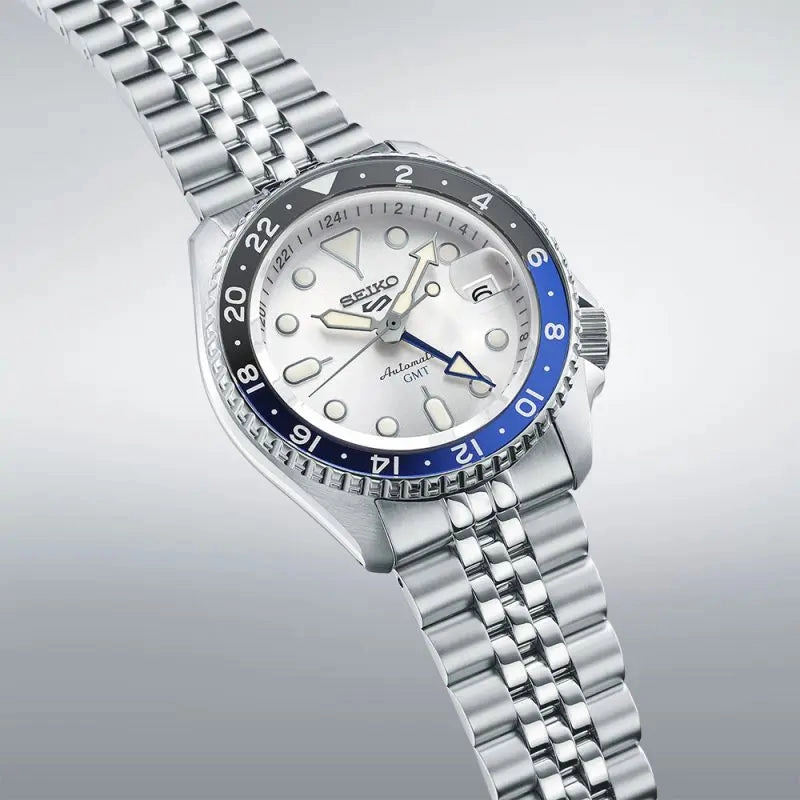 Seiko Watches Seiko 5 Sports SKX GMT Sky Blue Silver Cloud Watch