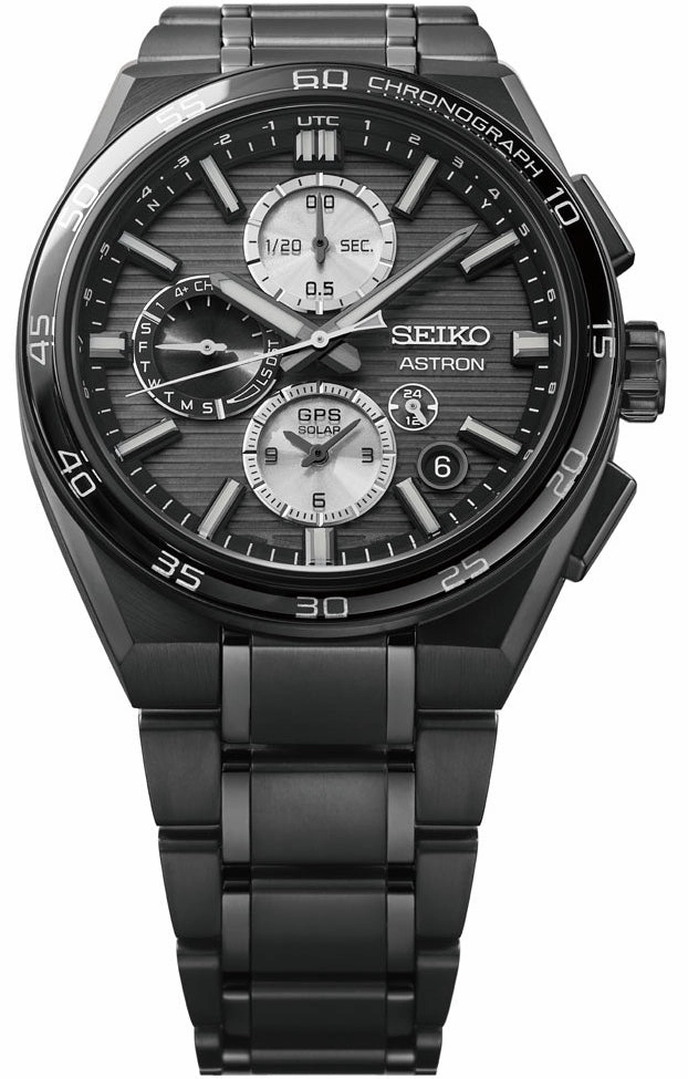 Seiko Watches Seiko Astron GPS Solar Dual Time Chronograph in Night Sky Black Watch Pre-Order
