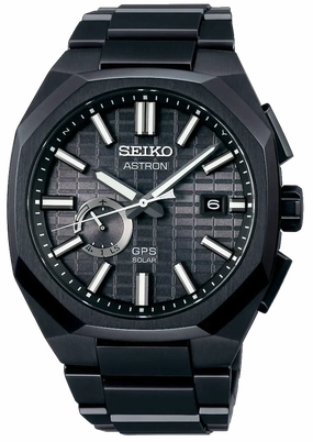 Seiko Watches Seiko Astron GPS Solar Jet Black Crystal Box Watch