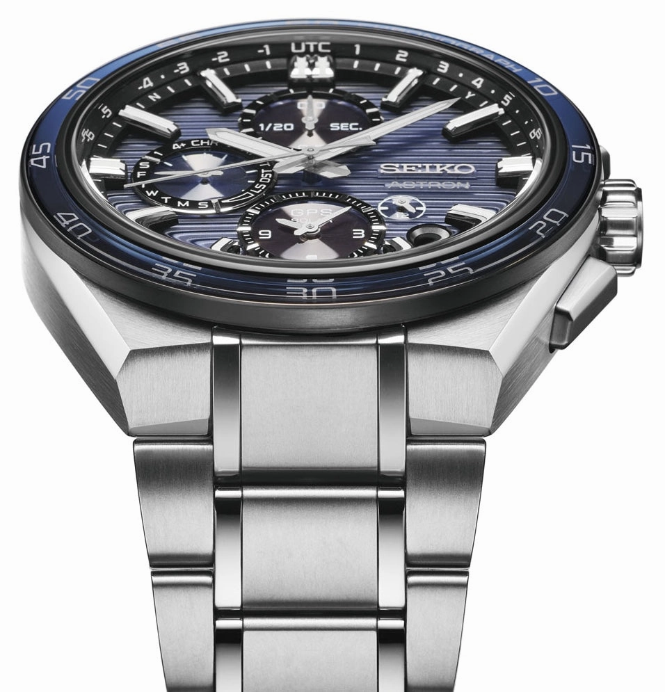 Seiko Watches Seiko Astron Watch GPS Solar Dual Time Chronograph in Slate Blue Pre-Order