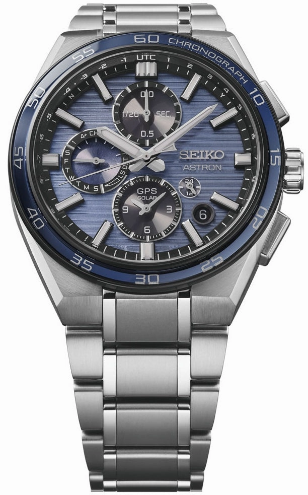 Seiko Watches Seiko Astron Watch GPS Solar Dual Time Chronograph in Slate Blue Pre-Order