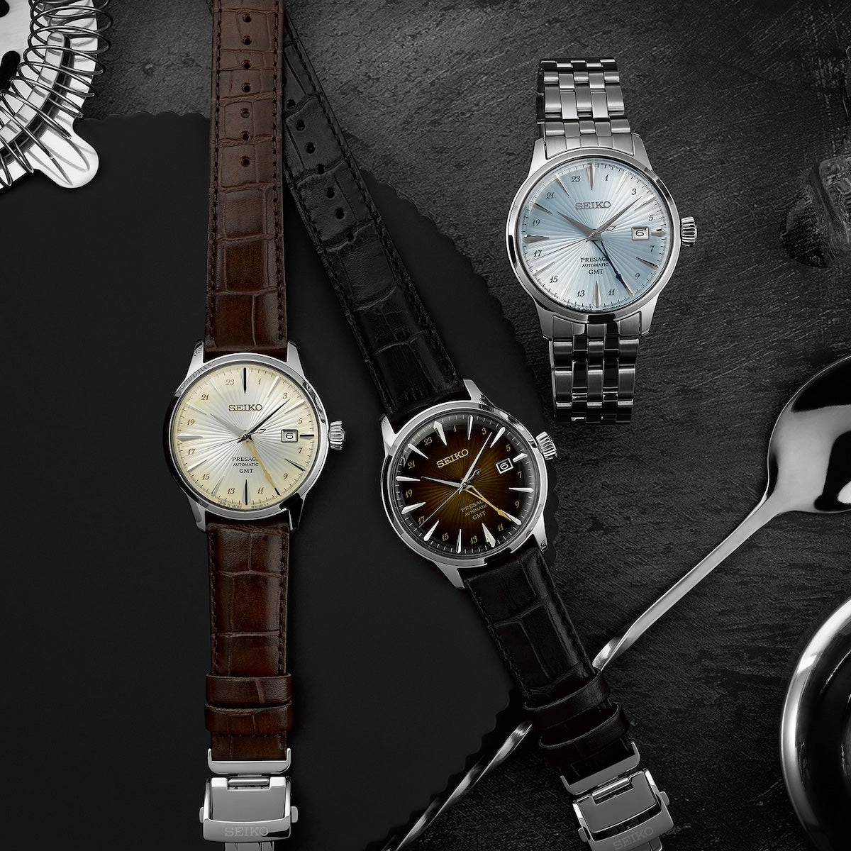 Seiko Watches Seiko Presage Cocktail Time Rusty Nail GMT Watch