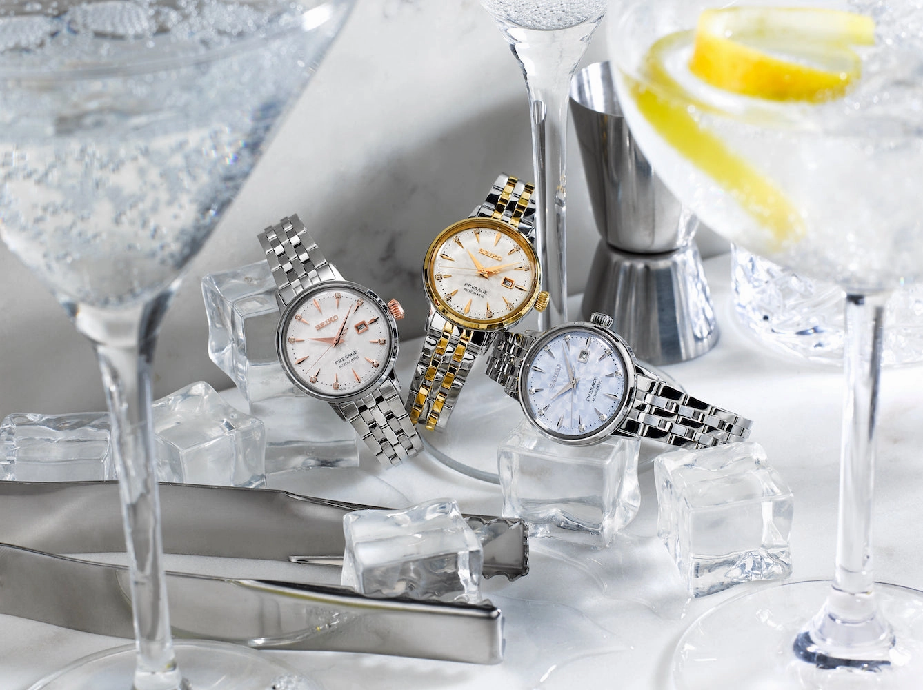 Seiko Watches Seiko Presage Cocktail Time Skydiving Diamond Twist Watch