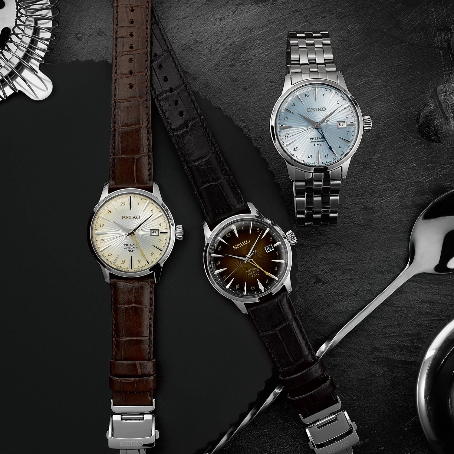 Seiko Watches Seiko Presage Cocktail Time Skydiving GMT Watch