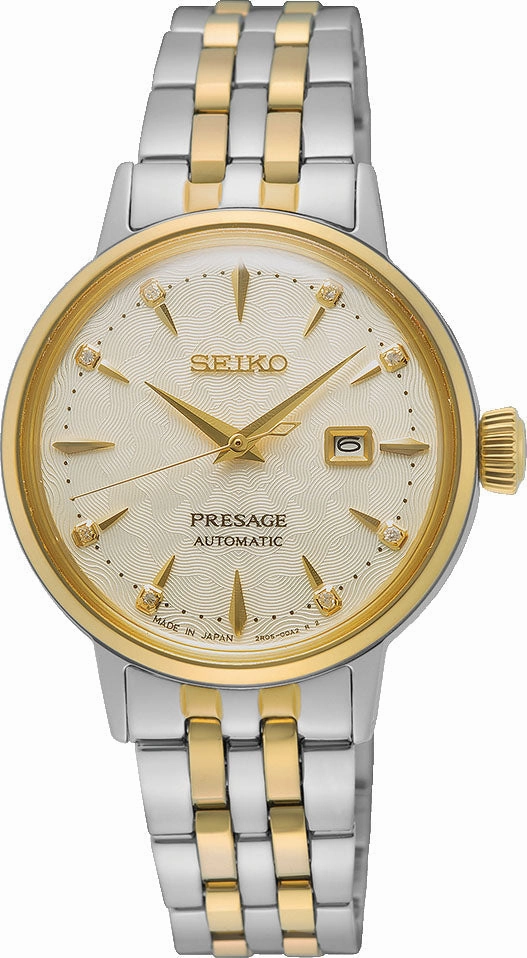 Seiko Watches Seiko Presage Cocktail Time White Lady Diamond Twist Watch