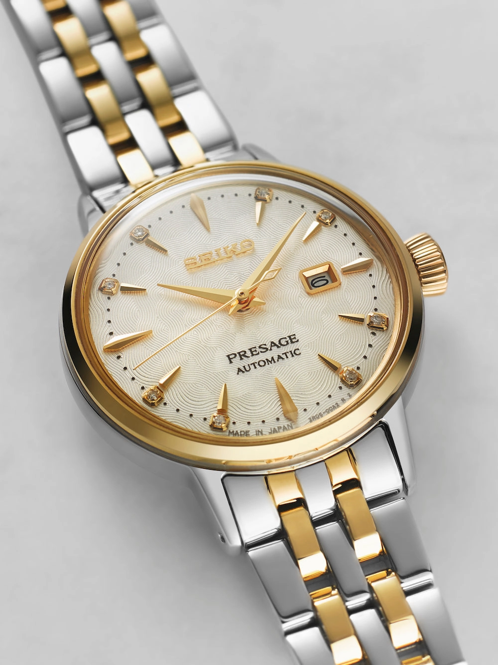 Seiko Watches Seiko Presage Cocktail Time White Lady Diamond Twist Watch