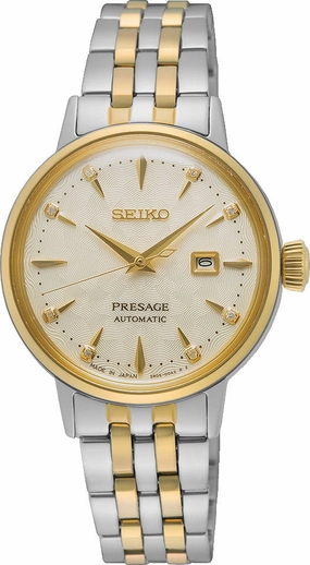 Seiko Watches Seiko Presage Cocktail Time White Lady Diamond Twist Watch