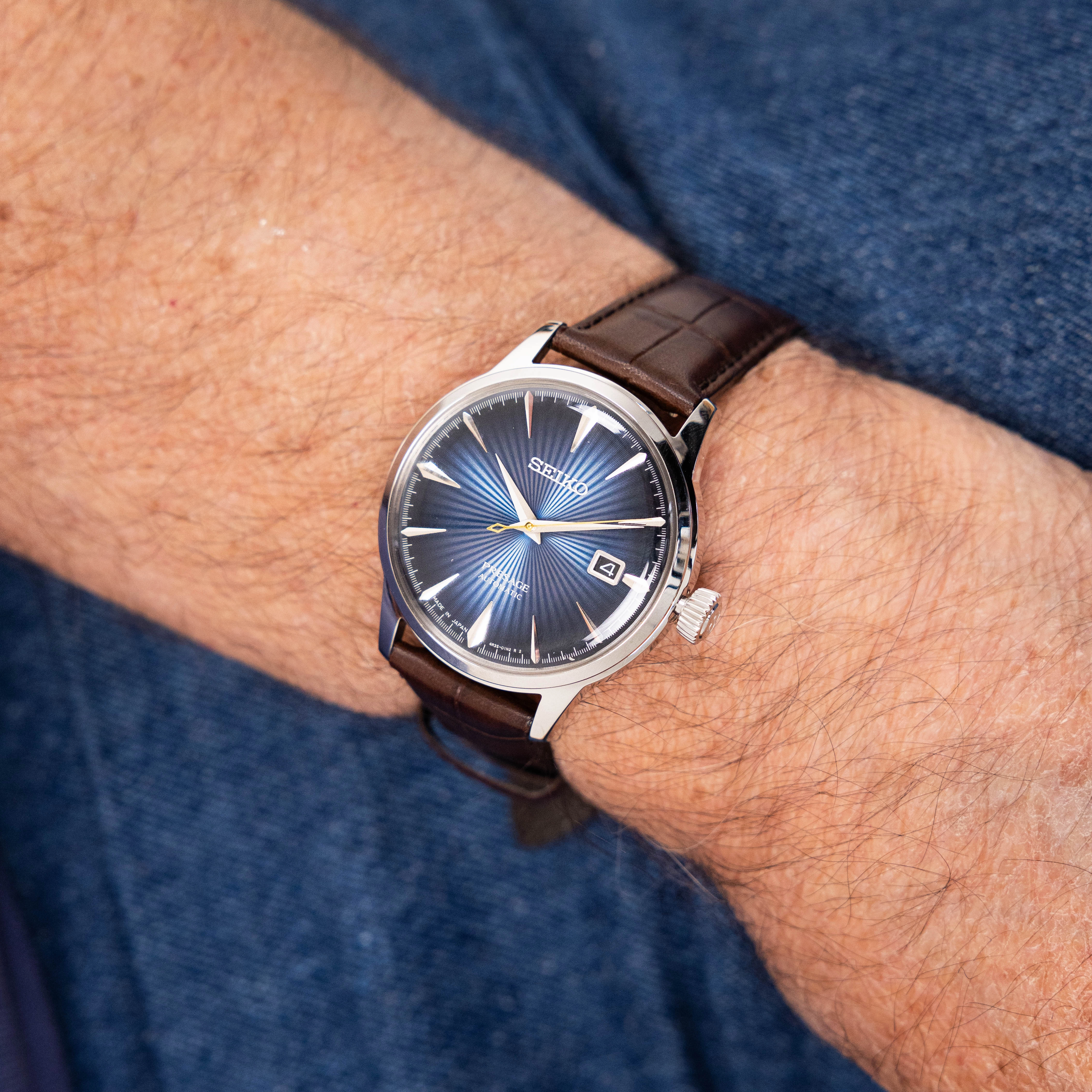 Seiko Watches Seiko Presage SRPK15J 'Midnight Blue Moon' Cocktail Time