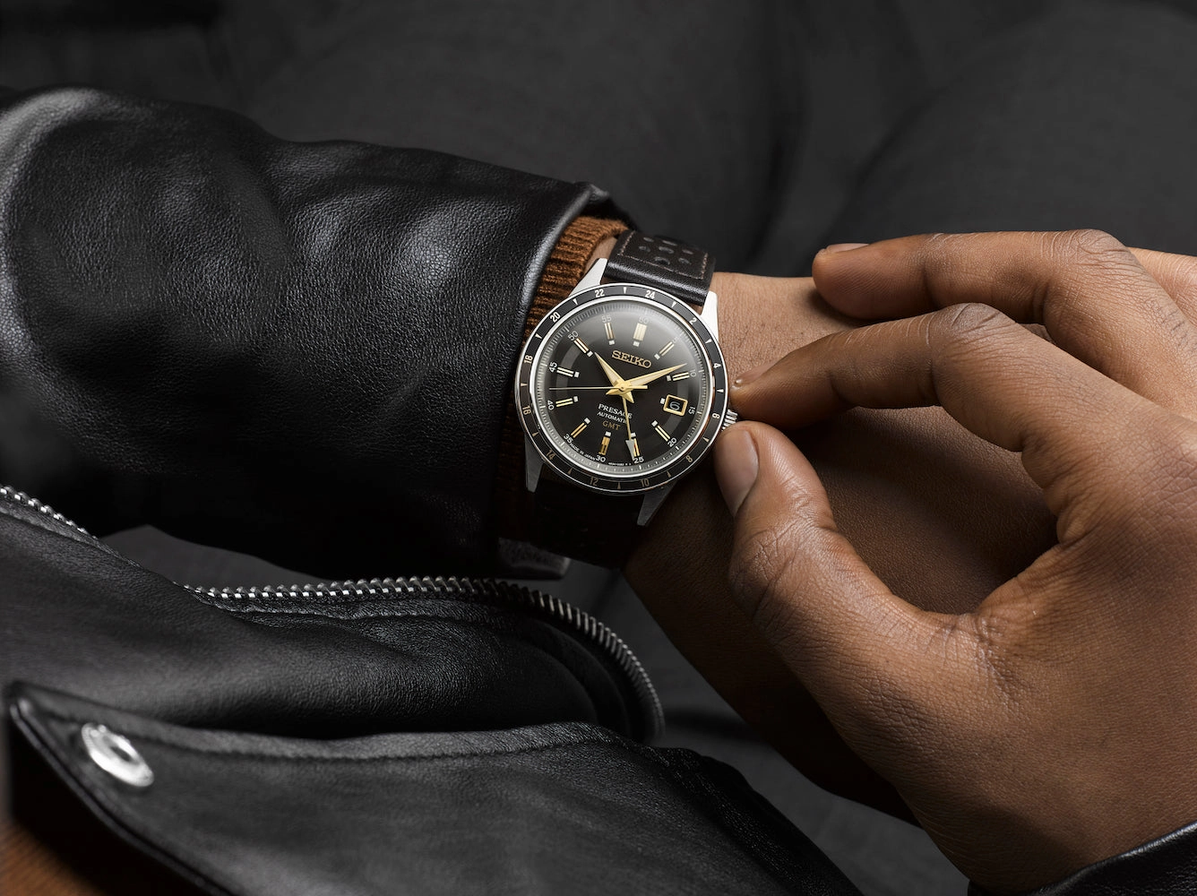Seiko Watches Seiko Presage Style 60s Road Trip GMT Fume Watch