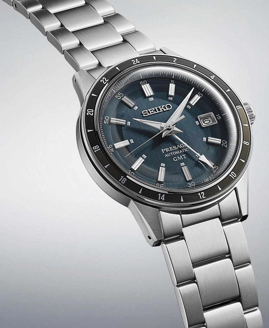 Seiko Watches Seiko Presage Style 60s Road Trip GMT Petrol Blue Watch
