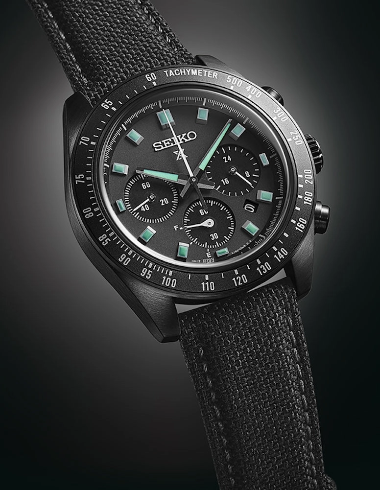 Seiko Watches Seiko Prospex Black Series Night Vision Solar Speedtimer Chronograph Watch