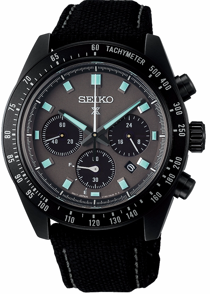 Seiko Watches Seiko Prospex Black Series Night Vision Solar Speedtimer Chronograph Watch