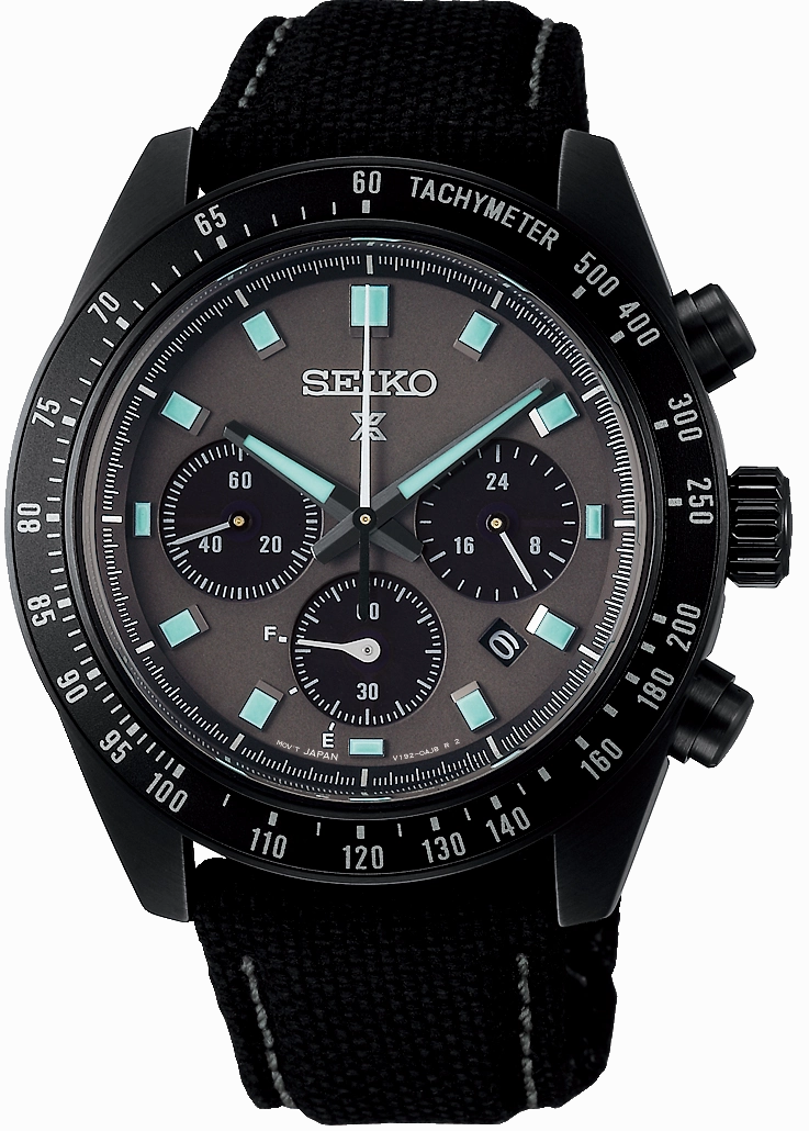 Seiko Watches Seiko Prospex Black Series Night Vision Solar Speedtimer Chronograph Watch