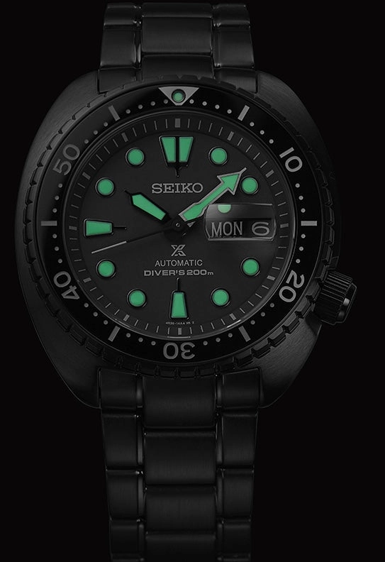 Seiko Watches Seiko Prospex Black Series Night Vision Turtle Diver Watch