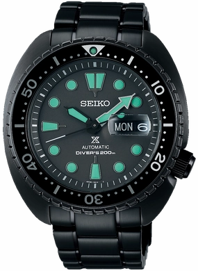 Seiko Watches Seiko Prospex Black Series Night Vision Turtle Diver Watch
