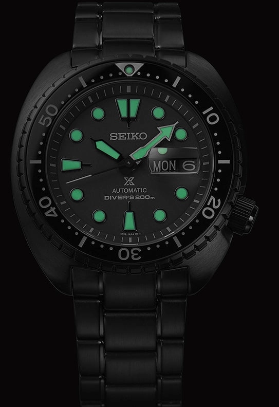 Seiko Watches Seiko Prospex Black Series Night Vision Turtle Diver Watch